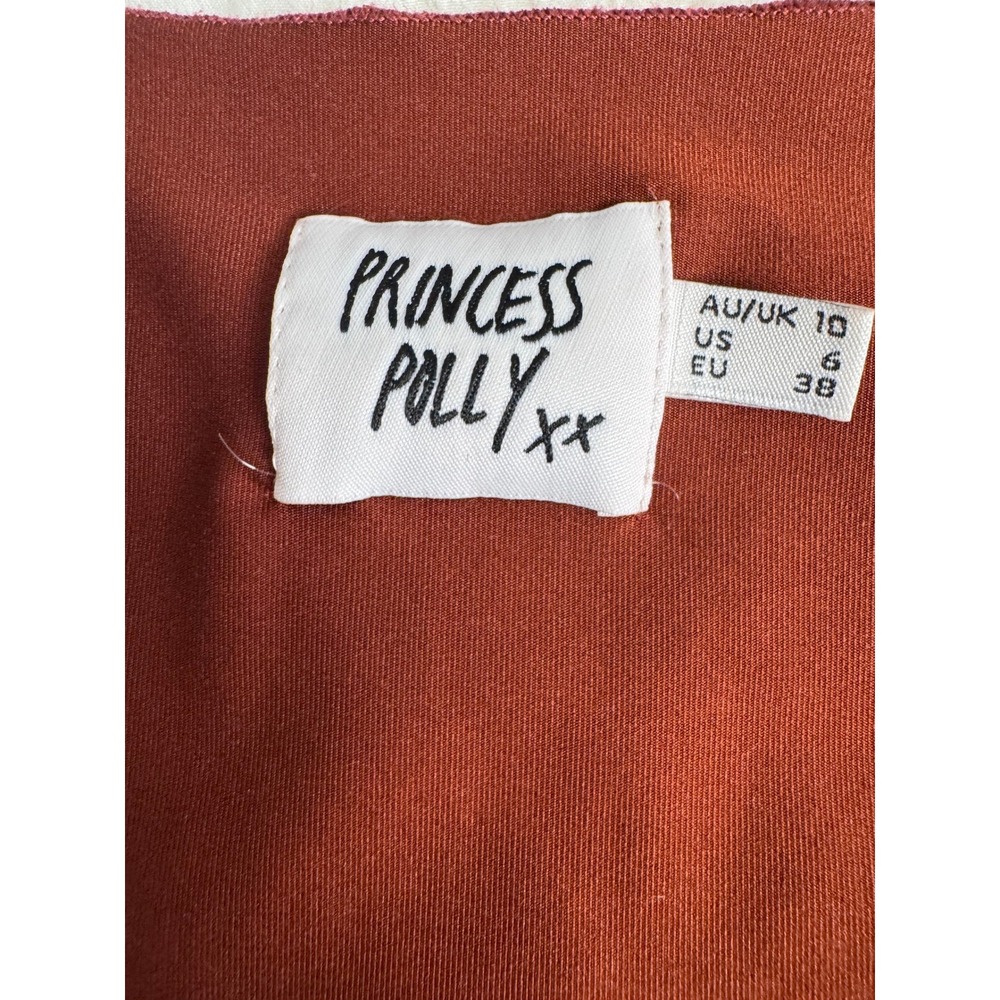Euphoria Princess Polly Brown Mesh Y2K Cut Out Bell Sleeve Mini Dress US 6 - Picture 2 of 9